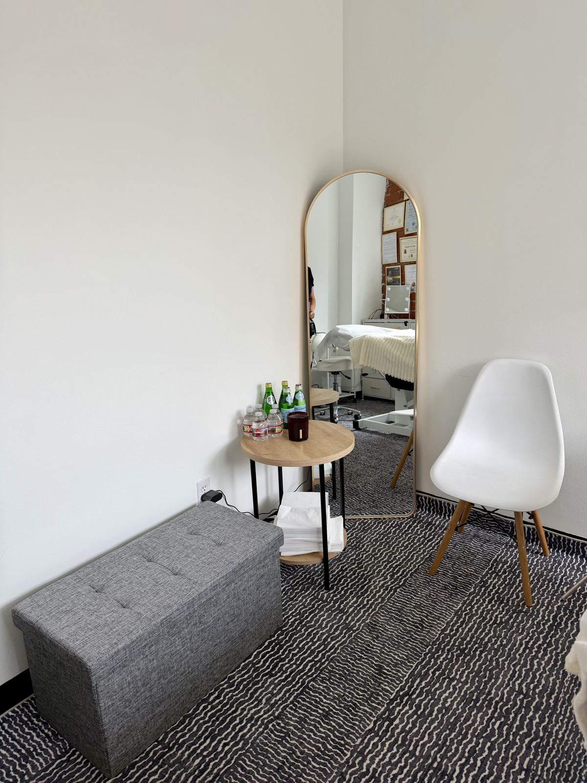Studio corner with mirror