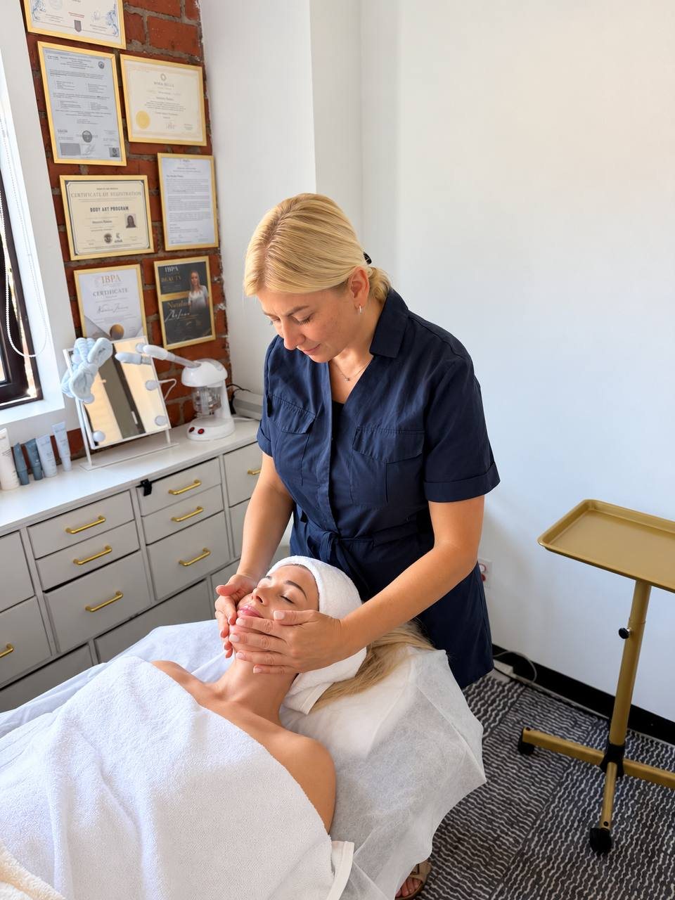 Facial massage at Satin Skin Studio in Hollywood